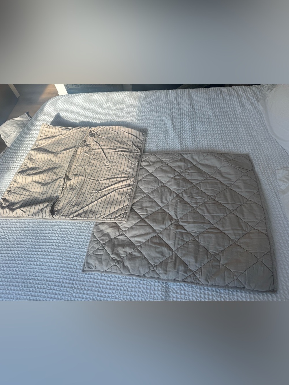 Pottery Barn Teen Quilted Euro Shams in Taupe